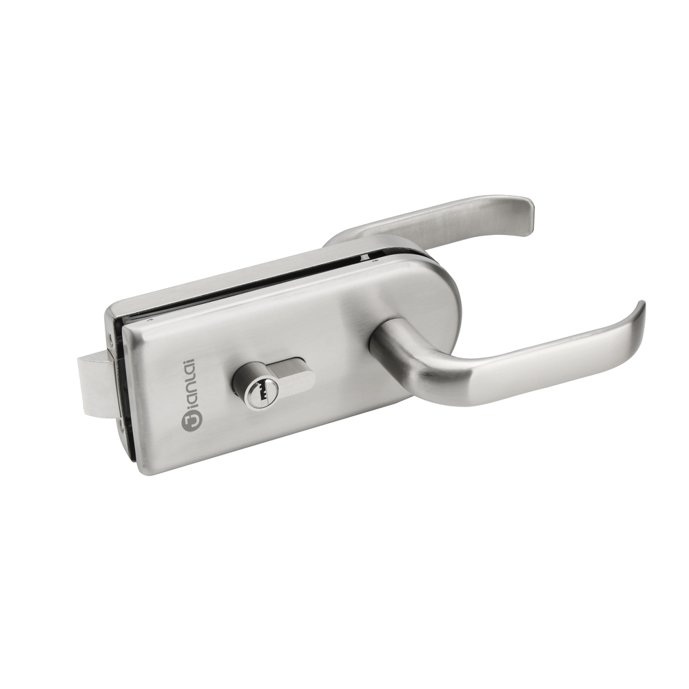 Serrure de porte en verre de poignée coulissante d'alliage de zinc de finition de satin de porte de bureau